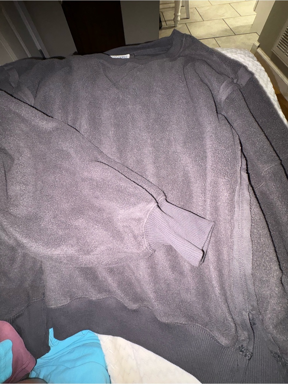 American Eagle Outfitters Men's Crewneck Sweater - Charcoal Gray